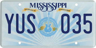 MS license plate YUS035