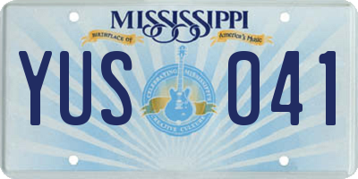 MS license plate YUS041