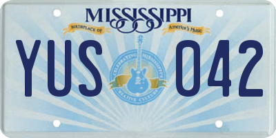 MS license plate YUS042
