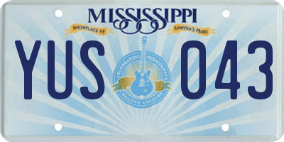 MS license plate YUS043