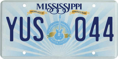 MS license plate YUS044