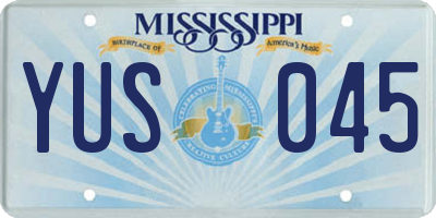 MS license plate YUS045
