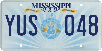 MS license plate YUS048