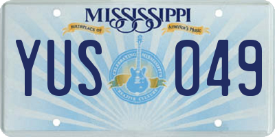 MS license plate YUS049