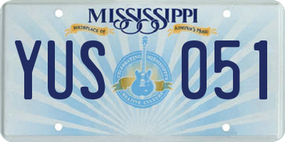 MS license plate YUS051