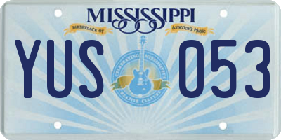 MS license plate YUS053