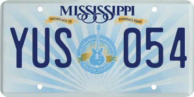 MS license plate YUS054