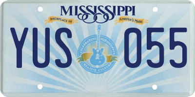 MS license plate YUS055