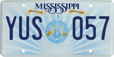 MS license plate YUS057