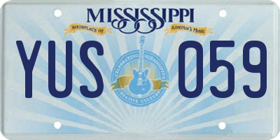 MS license plate YUS059