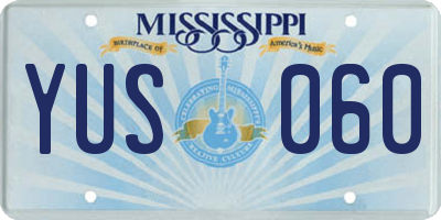 MS license plate YUS060