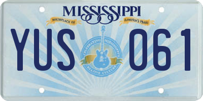 MS license plate YUS061