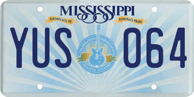 MS license plate YUS064