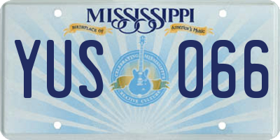 MS license plate YUS066