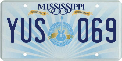MS license plate YUS069
