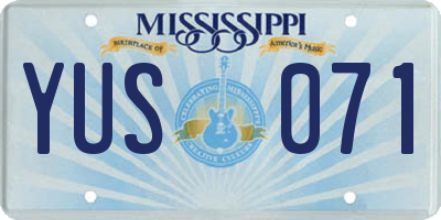 MS license plate YUS071