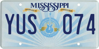 MS license plate YUS074