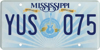 MS license plate YUS075