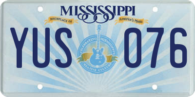 MS license plate YUS076