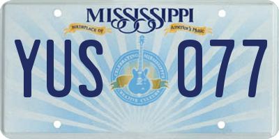 MS license plate YUS077