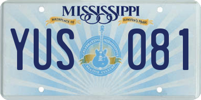 MS license plate YUS081