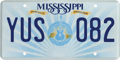 MS license plate YUS082