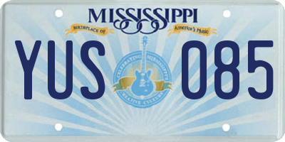 MS license plate YUS085