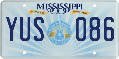 MS license plate YUS086