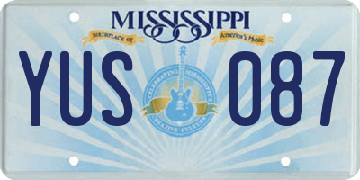 MS license plate YUS087