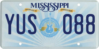 MS license plate YUS088