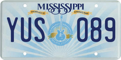 MS license plate YUS089