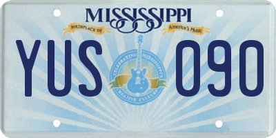 MS license plate YUS090