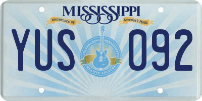 MS license plate YUS092