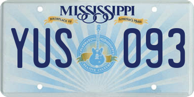 MS license plate YUS093
