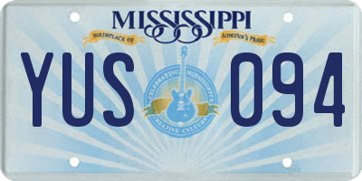MS license plate YUS094