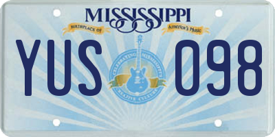 MS license plate YUS098