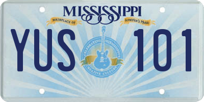 MS license plate YUS101