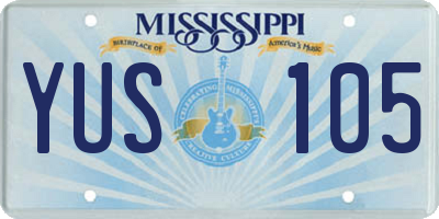 MS license plate YUS105