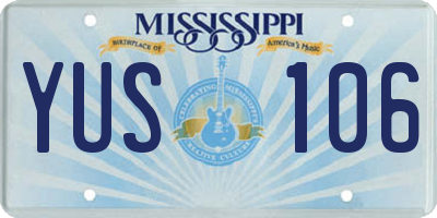 MS license plate YUS106