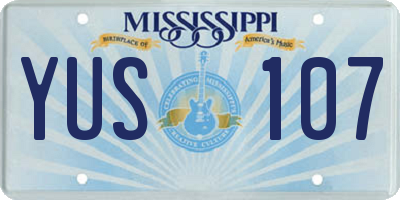 MS license plate YUS107