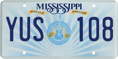MS license plate YUS108
