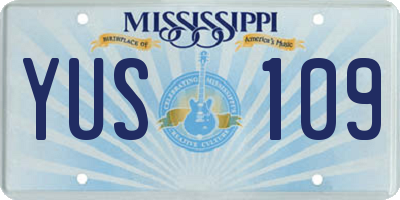 MS license plate YUS109