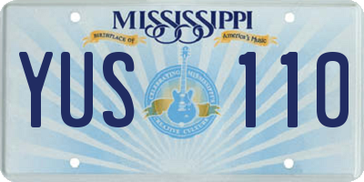 MS license plate YUS110