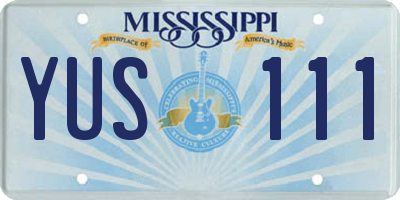 MS license plate YUS111