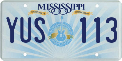 MS license plate YUS113