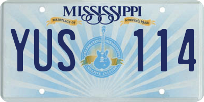 MS license plate YUS114