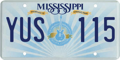 MS license plate YUS115