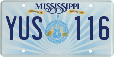 MS license plate YUS116
