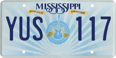 MS license plate YUS117