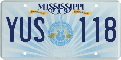 MS license plate YUS118